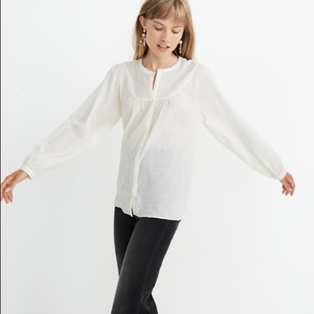 Madewell Balloon Sleeve Peasant Top